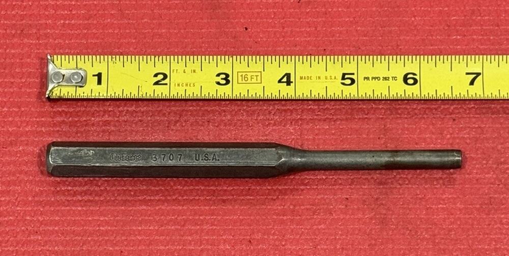 Vintage Old Forge 3707, 1/4" Tip 6" Long Pin Punch Made in USA